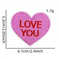 Écusson brodé cœur rose avec texte LOVE YOU, taille 5,2x6,1 cm pour décor de vêtements - Love You (Patch Cœur 29#)