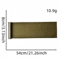 Dimensiones detalladas del parche de lino verde oliva que mide 54cm por 8cm - Parche Rectangular de Lino 3#