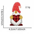 Detailed view of Christmas gnome patch with dimensions 7.8cm height and 4.2cm width - Style 14