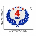 Detailed view showing dimensions 6.5x6cm for July 4th embroidered patriotic patch - 4TH JULY Pattern Style (Badge Patch 1#)