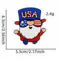 Detailed macro view of an American USA gnome embroidery patch with high density stitching - Patriotic Gnome Style (Badge Patch 2#)