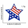 Detailed view of Independence Day star embroidery patch with precise size measurements - USA Flag Five-pointed Star Style (Badge Patch 3#)