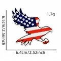 Dettaglio della toppa ricamata aquila bandiera americana con misure precise in cm e pollici - Stile Aquila Bandiera USA