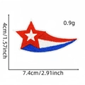 Vista dettagliata della toppa ricamata a stella patriottica con misure e peso esatti - Stile Stella Cadente (Toppa Distintivo 8#)