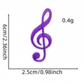 Detail showing dimensions of purple musical note embroidery patch with 6cm height and 2.5cm width - Purple Treble Clef