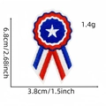 Detailed embroidery patch dimensions 6.8cm height by 3.8cm width in red white blue - Red White Blue Medal Style (Badge Patch 14#)