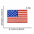 Detail view of American flag embroidery patch with precise dimensions and stitching texture - American Star-Spangled Banner Style (Badge Patch 17#)