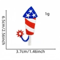 Detailed size chart for patriotic firework rocket embroidered patch with 6.5cm height - Patriotic Firework Rocket Style (Badge Patch 18#)