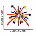 Detail of colorful fireworks embroidery patch with star patterns and size measurements - Multicolor Star Fireworks Style (Badge Patch 20#)