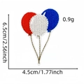 Detailed size specifications of Independence Day themed red, white and blue balloon patch - Triple Balloon Style (Badge Patch 24#)