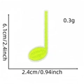 Technical size guide for neon green music note embroidery patch with 6.1cm height - Neon Green Quarter Note