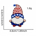 Detailed dimensions of 6.6x4.8cm for American flag patriotic gnome embroidered patch - Nordic Gnome With Flag Elements (Badge Patch 26#)