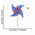 Detailed size view of Independence Day windmill patch with American flag embroidery - Four-leaf Windmill Flag Design (Badge Patch 27#)