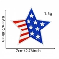 Detailed embroidery of star-shaped American flag patch with precise size dimensions - Star-Spangled Mixed Five-pointed Star (Badge Patch 28#)