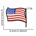 Detailed American flag embroidery patch for clothes with red white and blue thread - Waving USA Flag Style (Badge Patch 30#)
