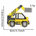 Yellow excavator construction truck embroidered patch for kids clothes 8x7.4cm - Boom Excavator (7#)