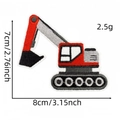 Embroidered yellow excavator patch for kids clothing repair with 8cm size dimension - Backhoe Loader (8#)