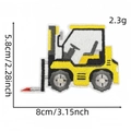 Macro detail of yellow forklift embroidery patch with size dimensions 8cm x 5.8cm - Forklift Style (9#)