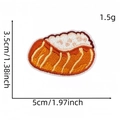 Close-up of cute croissant embroidery patch showing 5cm width and detailed texture - Food Patch 6# (Dessert Shape)