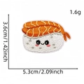 Cute salmon sushi rice ball embroidery patch with smiling face, 5.3cm x 3.6cm size - Food Patch 8# (Shrimp Sushi)