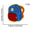 Rucksack-Chenille-Handtuch-Aufnäher mit Goldpailletten für Kinderkleidung DIY - Blauer Rucksack / Lernpatch 1#