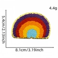 Detail of rainbow chenille patch with gold glitter edges and vivid towel embroidery - Study Patch 5#