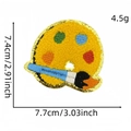 Detailed chenille patch of a yellow art palette with gold trim and paintbrush - Study Patch 8#