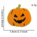 Halloween pumpkin ghost embroidery patch with gold border and orange chenille finish - Orange Pumpkin (3#)
