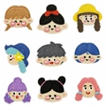 Set of 9 cute cartoon girl embroidered iron-on patches with various colorful hairstyles - Cartoon Figure Patch 9 Pieces