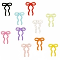 Set of 10 colorful mini embroidered bow patches with heat-seal backing for DIY apparel - Cartoon Bow Combination 10 Pieces