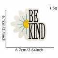 Be Kind daisy flower embroidered patch with size dimensions 6.7x6.1cm for clothing - Daisy Letters (Be Kind)