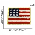 Écusson drapeau américain en chenille avec bordure dorée scintillante et mesures - Écusson Jour de l'Indépendance 3# (Bannière)