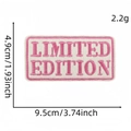 Pink and white embroidered LIMITED EDITION patch with dimensions 9.5cm by 4.9cm - Pink Rectangle (Limited Edition)