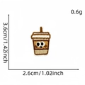 Cartoon coffee cup embroidered patch for DIY clothing with detailed size and weight specs - Big-eyed Coffee Cup Style (Delicious Food Patch 4#)