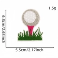 Pink golf ball embroidery patch for clothing decoration with 6.8cm height and 5.5cm width - Tee and Lawn Style (5#)