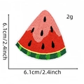 Embroidered watermelon fruit patch for clothing, 6.1cm iron on red sequin applique patch - Watermelon