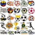 Set of 25 soccer-themed embroidered patches featuring soccer balls, goals and trophies - Variety Of Soccer Patterns (AZ2507E9-1)