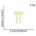 Mini light yellow embroidered bow patch for DIY clothing, 2.9cm height size detail - Bow Patch 2#
