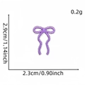 Mini purple embroidered bow patch with measurements 2.9cm by 2.3cm and 0.2g weight - Bow Patch 4#