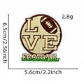 Cartoon football embroidery LOVE patch with dimensions 6.5cm height and 5.6cm width - Grass Football Love Style (3#)