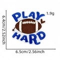 Rugby PLAY HARD embroidered patch with white border measuring 6.5cm for sports accessories - Blue Play Hard Style (4#)