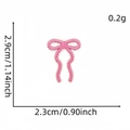 Pink bow embroidered iron-on patch measuring 2.9cm by 2.3cm for DIY clothing decor - Bow Patch 5#
