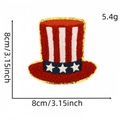 Écusson brodé chapeau Oncle Sam avec bord doré et drapeau US, taille 8 cm - Écusson Jour de l'Indépendance 9# (Chapeau Oncle Sam)