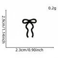 Mini black bow iron-on embroidered patch with white border, size 2.9cm by 2.3cm - Bowknot Patch 6#