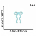 Light blue bow embroidered iron-on patch measuring 2.9cm by 2.3cm for DIY clothing decor - Bow Patch 9#