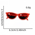 Red sunglasses embroidery patch with size dimensions for clothing decoration - Sunglasses