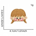 Cartoon girl embroidery patch with iron-on backing, 4.1x3.6cm mini decorative patch - Cartoon Figure Patch 11#