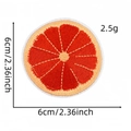 Vibrant 6cm orange slice embroidered patch for clothing with detailed needlework texture - Orange