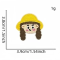 DIY cartoon girl embroidery patch with yellow hat for clothing decoration and repair - Cartoon Figure Patch 13#
