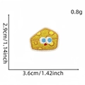 Cartoon cheese embroidery patch with measurements 3.6x2.9cm for clothing decor - Cheese Style (Delicious Food Patch 1#)